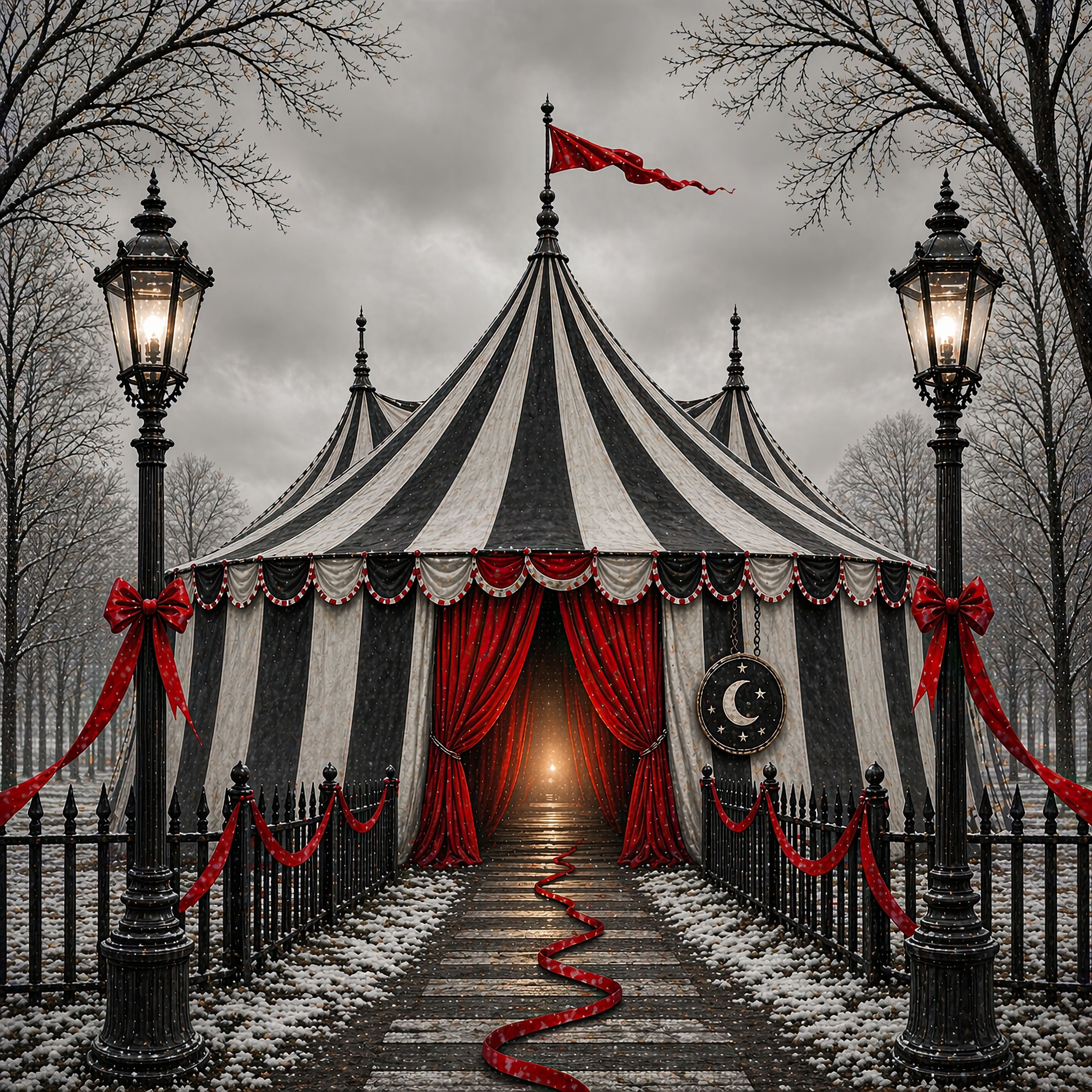 Gothic Circus Diamond Painting Kit – The Winter Big Top | 55x55cm Full Drill, Round Drill