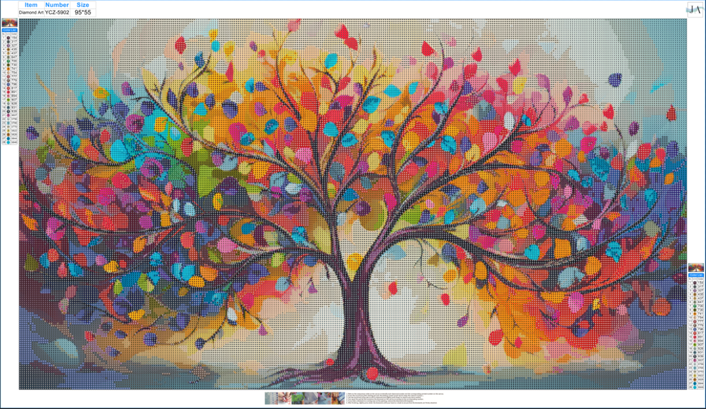 Colorful Tree of Life Diamond Painting Kit – Prism Grove | 90x50cm (36x20 inches)  Full Drill, Round Drill