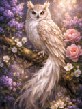 Owl Diamond Painting Kit, Large 60x80cm SQUARE Drill Diamond Art for Adults, Full Drill Enchanted Forest Craft Kit, Statement Wall Art Gift
