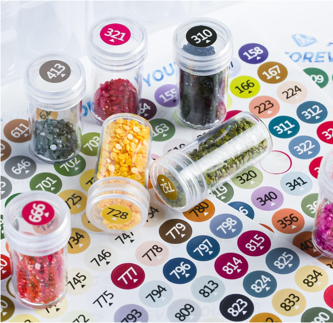 Diamond Painting Storage Containers, 1 Pack 60 Grids Bead Organizer and Diamond Painting Labels