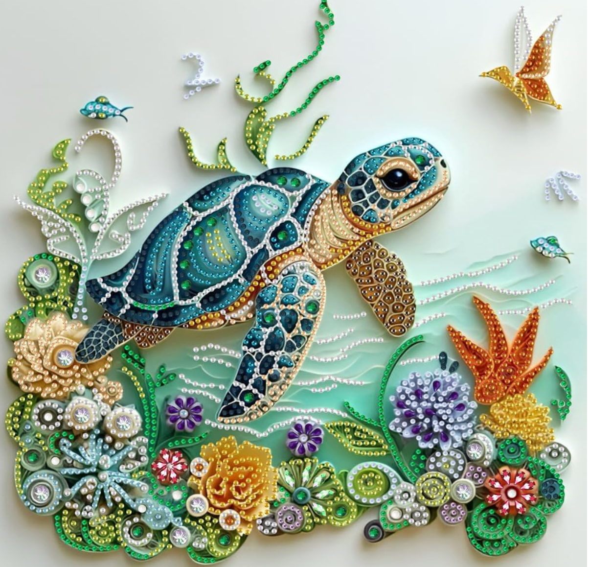 Sea Turtle Animal Diamond Painting Kits for Adults Beginner 13.8 X 13.8Inch