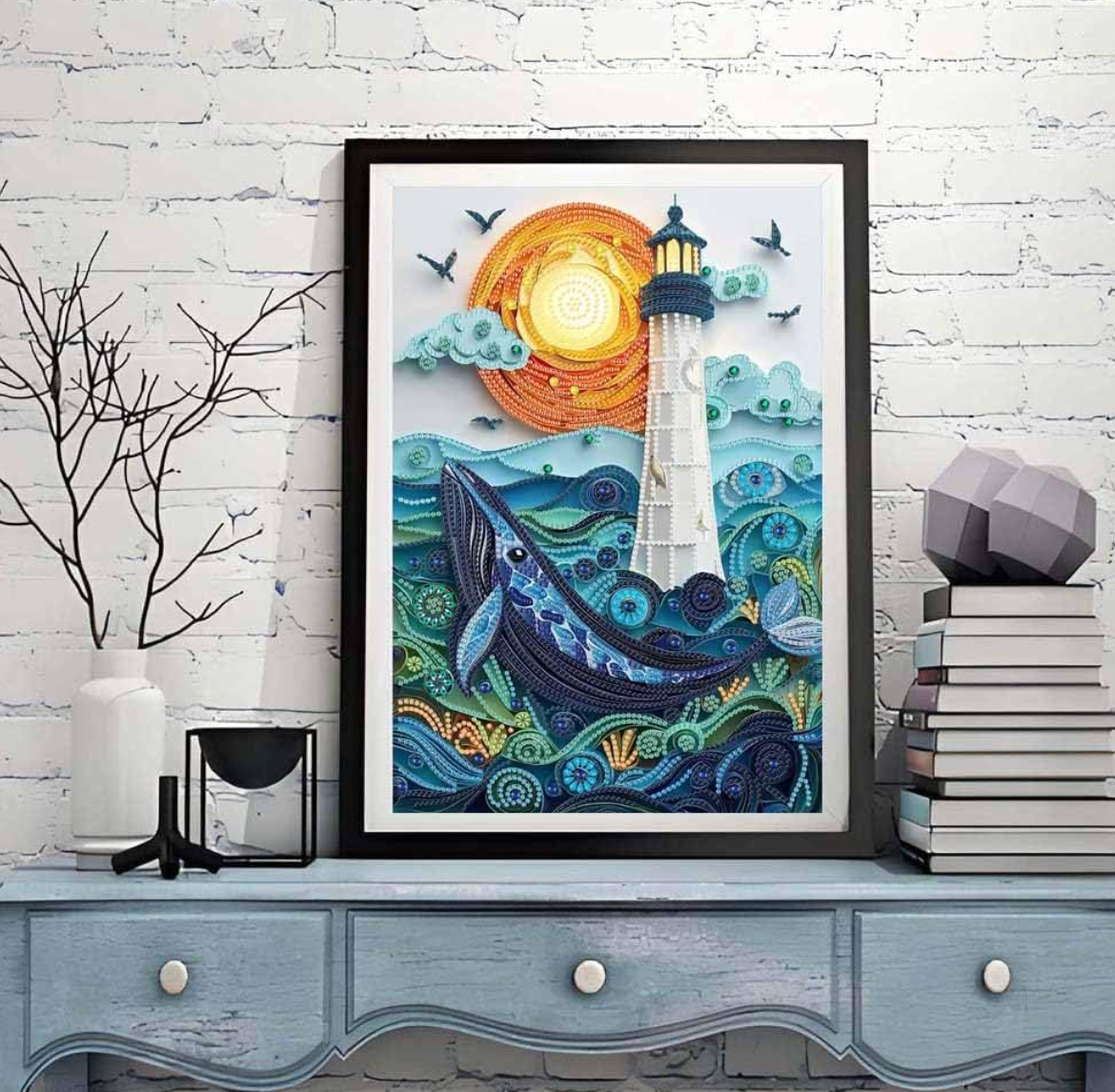 Moon Lighthouse Special Shape Diamond Art Kits for Adults Beginners 12 X 16inch