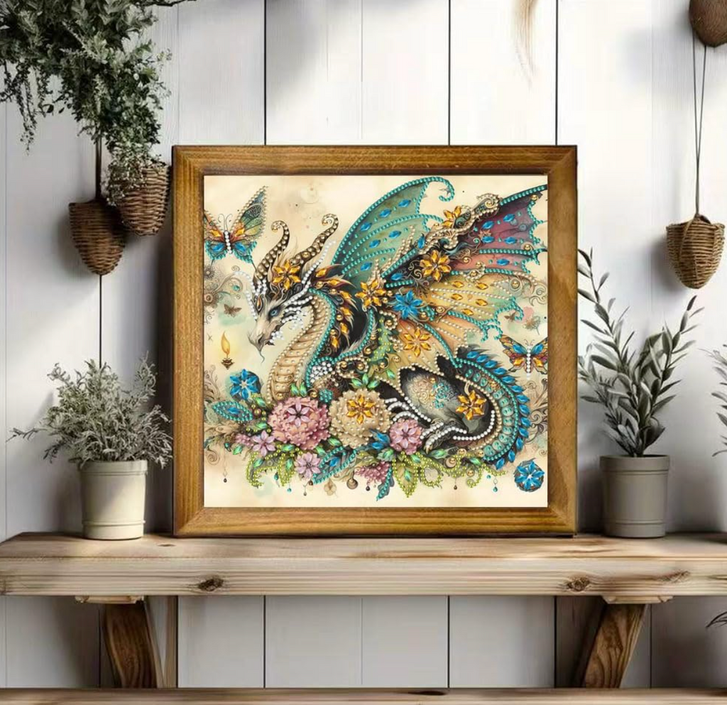 Dragon 2 Special Shape Diamond Art Kits for Adults,5D Diamond Painting Ki 11.8 X 11.8inch