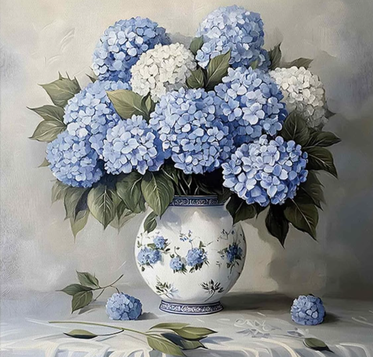 Square Diamond Art Kits for Adults-Hydrangea Square Drill Diamond Painting 12x12inch