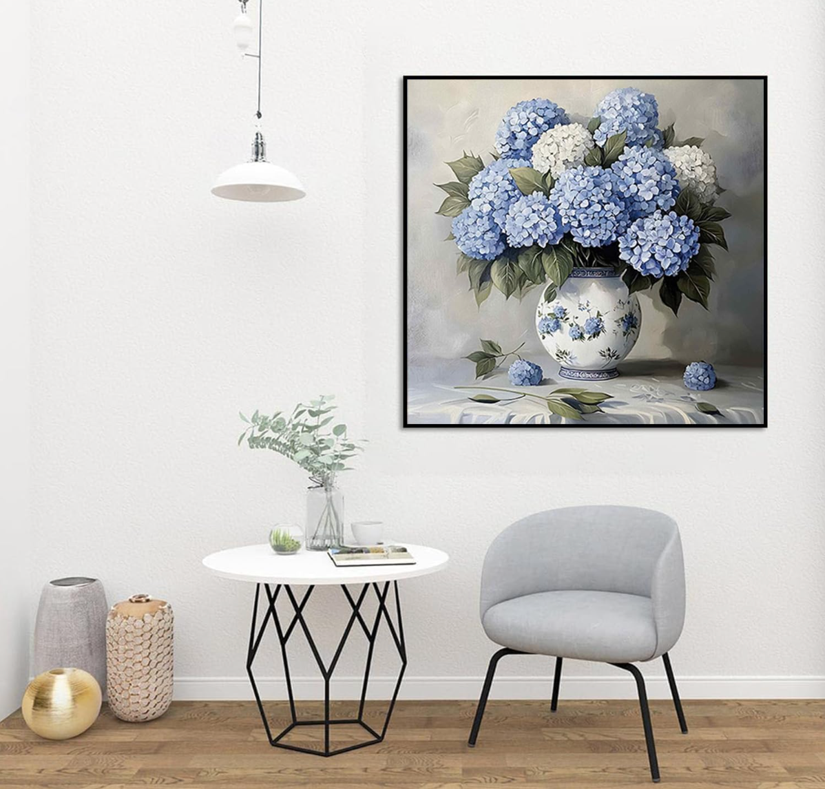 Square Diamond Art Kits for Adults-Hydrangea Square Drill Diamond Painting 12x12inch