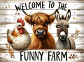 Welcome To The Funny Farm Square Diamond Art Kits for Adults-Animal Farm Square Drill Diamond Painting 12x16inch