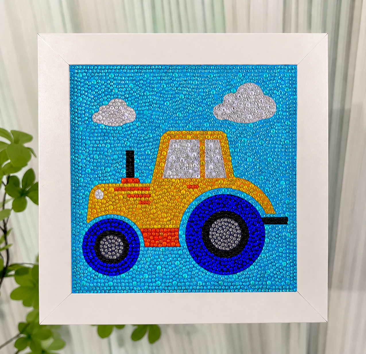 PREORDER — Tractor Diamond Painting Kit for Kids | Framed 5D Gem Art Craft Kit