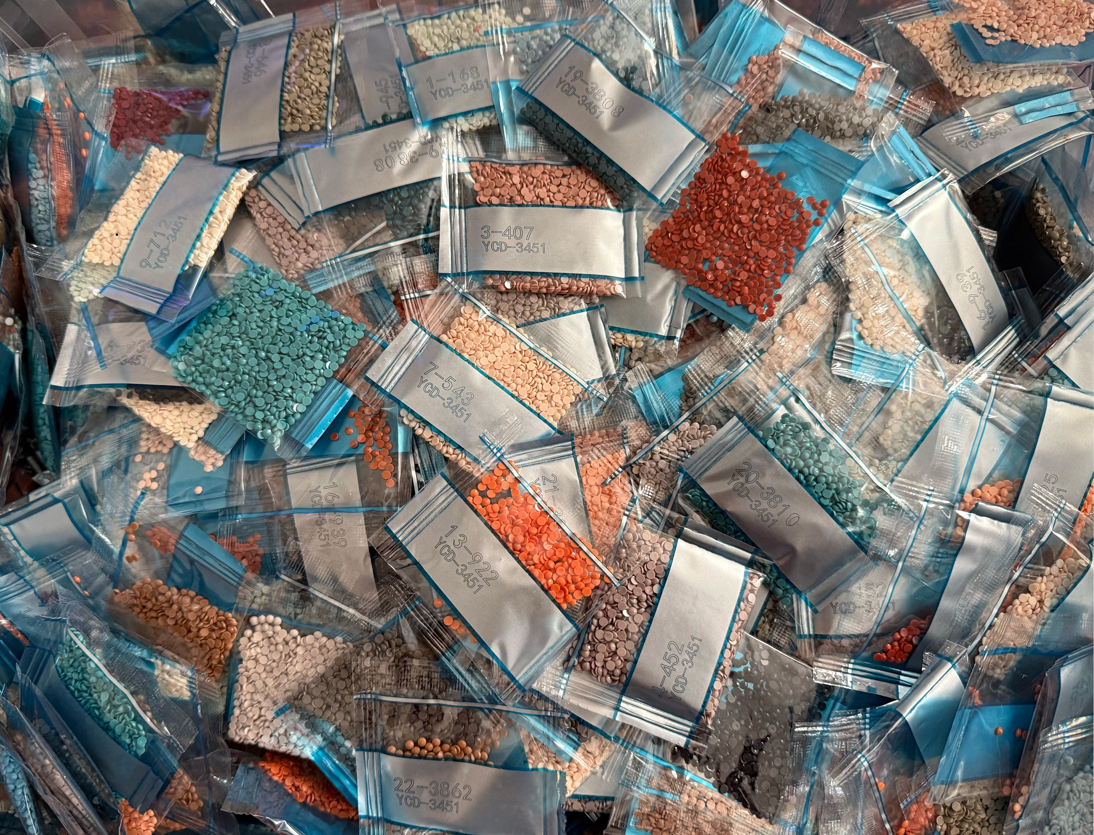 Surprise Round Diamond Painting Drills — Sealed DMC-Labeled Mystery Packs | Random Color Grab Bag