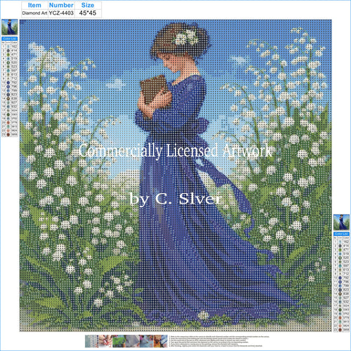 Among the Lily of the Valley Diamond Painting Kit | 45x45cm (18x18in) Full Drill, Round Drill