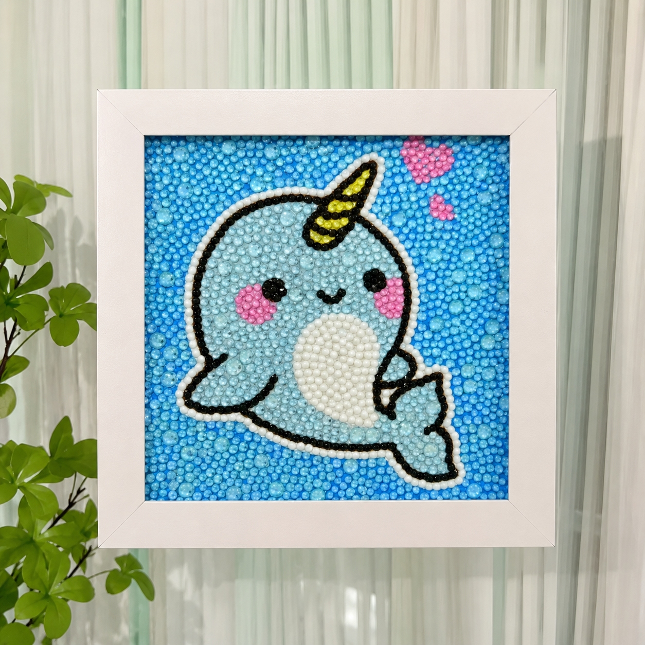 PREORDER — Narwhal Diamond Painting Kit for Kids | Framed 5D Gem Art Craft Kit