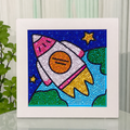 PREORDER — Rocket Ship Diamond Painting Kit for Kids | Framed 5D Gem Art Craft Kit