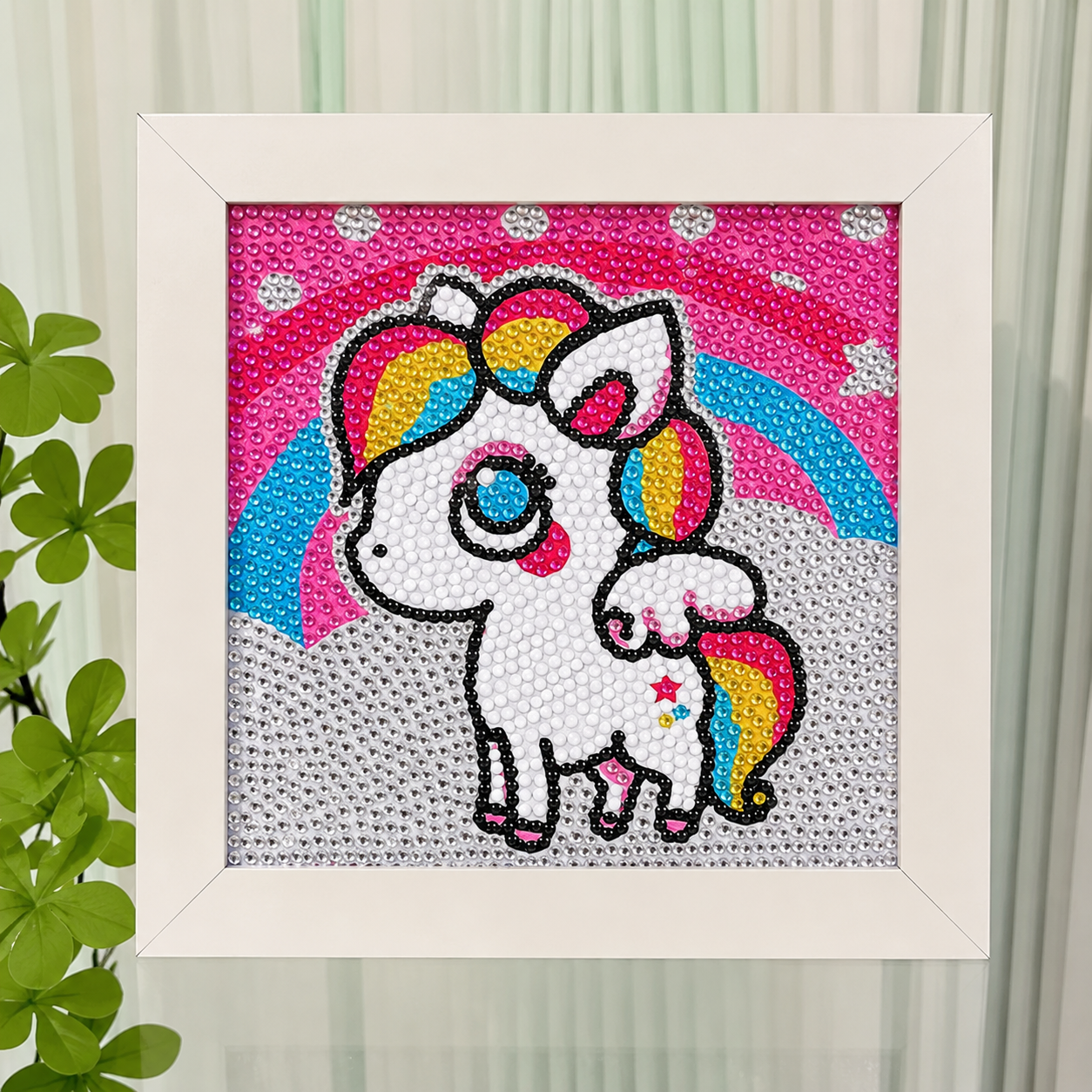 PREORDER — Unicorn Diamond Painting Kit for Kids | Framed 5D Gem Art Craft Kit